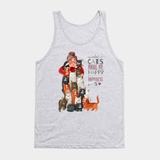 Cat Makes Me Happy Tank Top